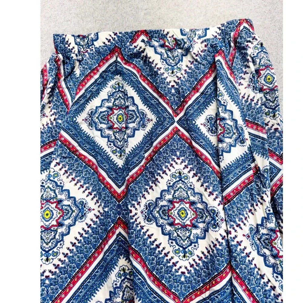 Cato Girls Skirt Kids L 14/16 Blue Medallion Print Handkerchief Hem Boho Flowy